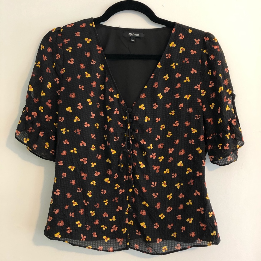 Madewell Ruffle Hem Silk Top